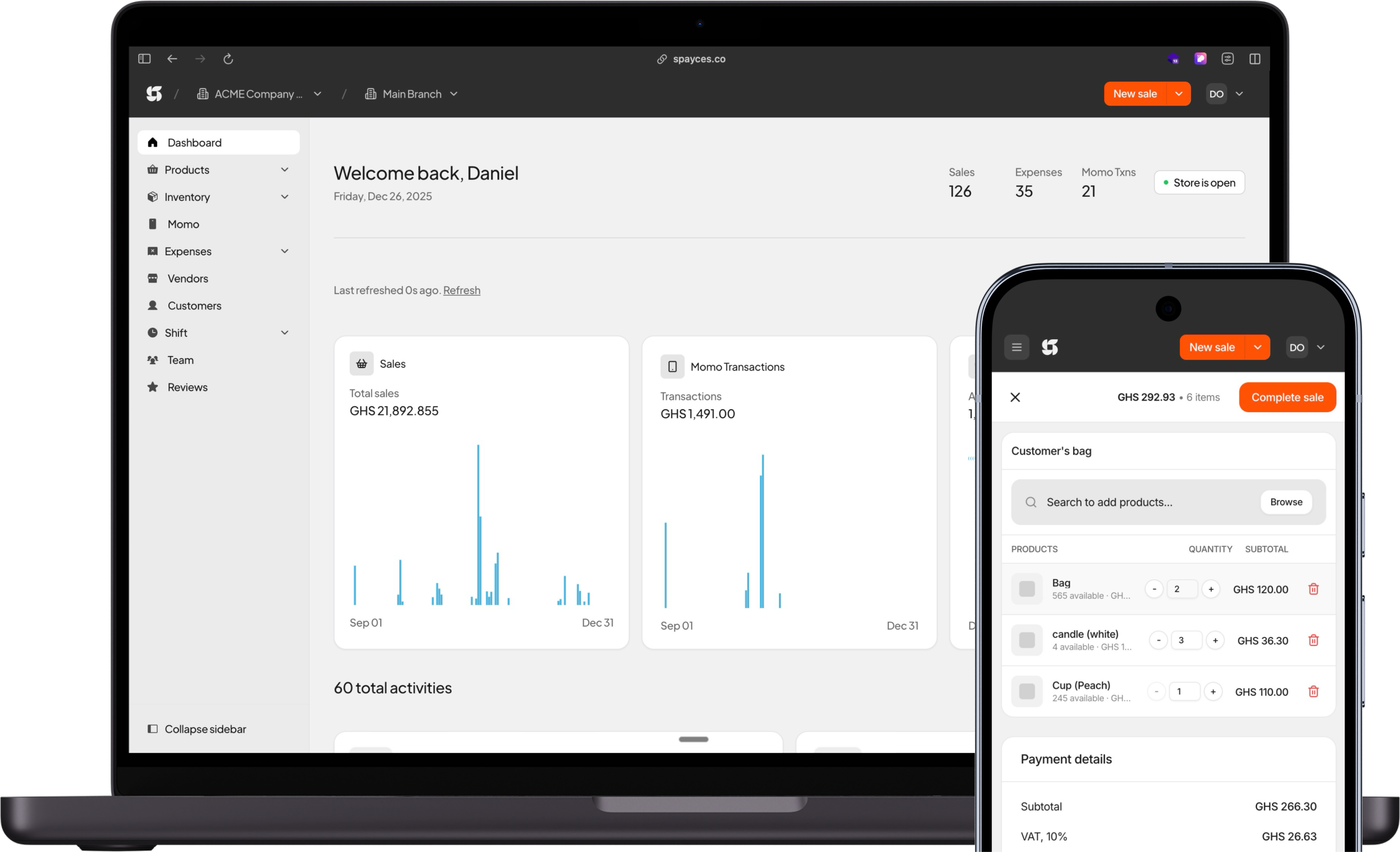 Spayces Dashboard